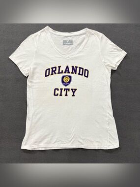 Fanatics MLS Orlando City Soccer SC White Graphic T-Shirt Women’s Size S